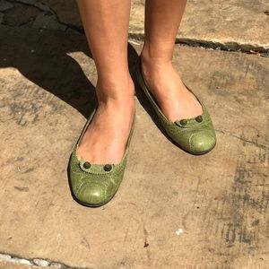 BALENCIAGA Arena Brogue Trim Ballet Flats